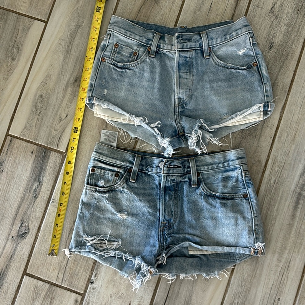 2 pair Levi 501 shorts